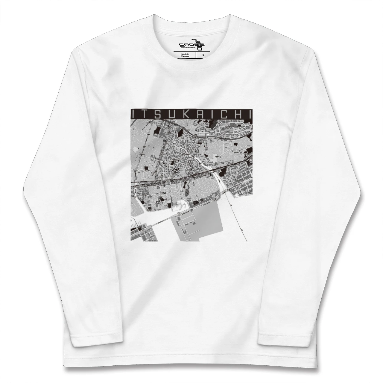 【五日市(広島県)(広島県)】地図柄ロングスリーブTシャツ