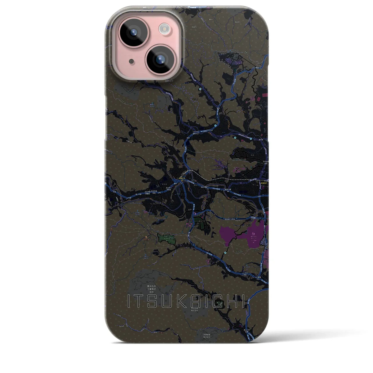 【五日市(東京都)】地図柄iPhoneケース(バックカバータイプ)