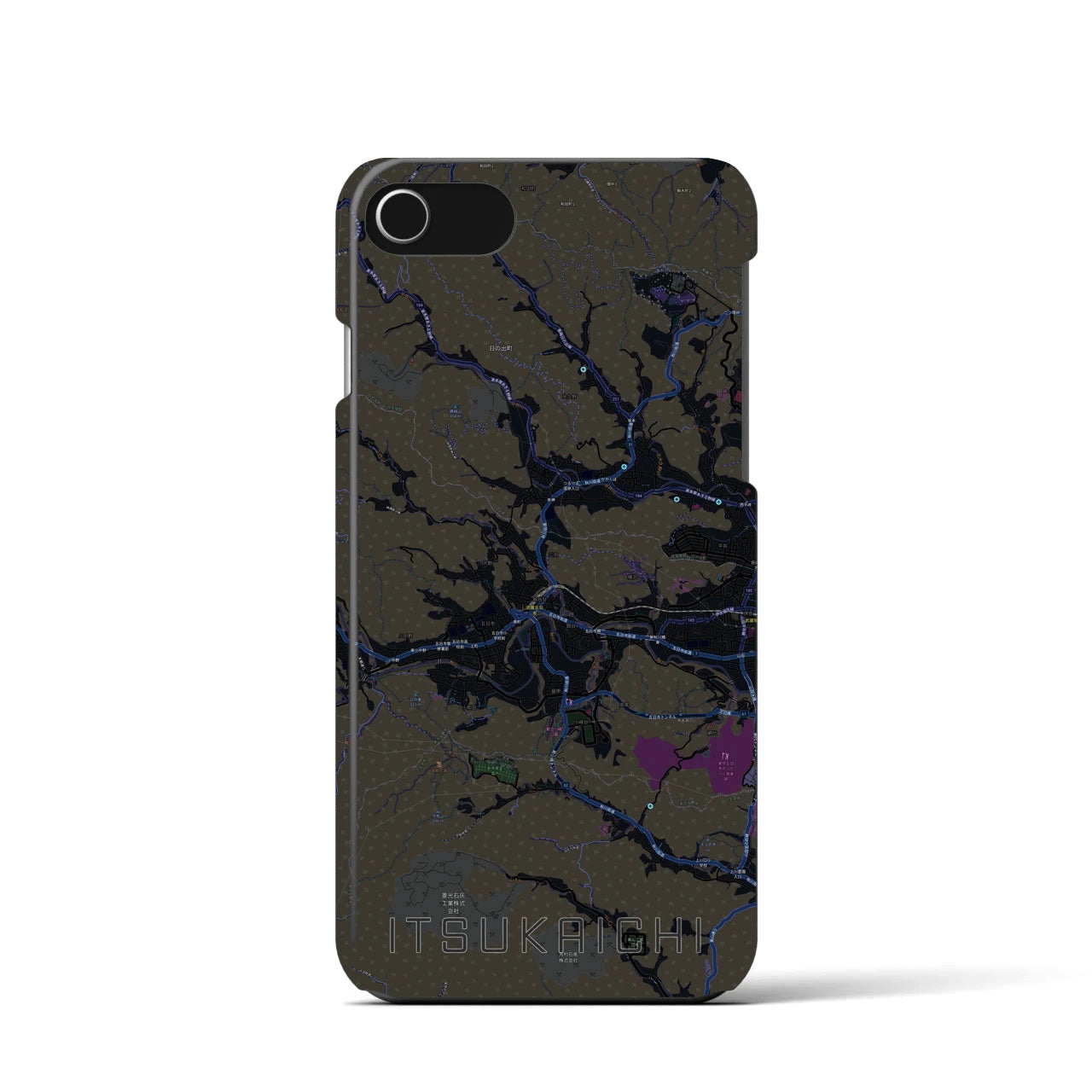【五日市(東京都)】地図柄iPhoneケース(バックカバータイプ)