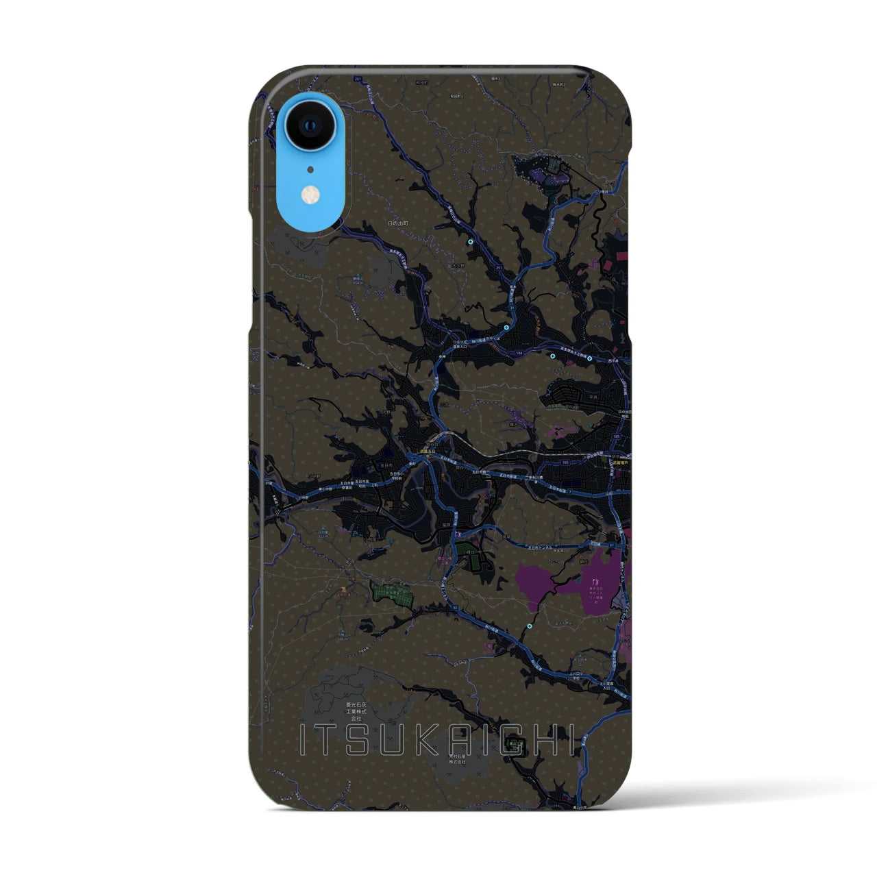 【五日市(東京都)】地図柄iPhoneケース(バックカバータイプ)