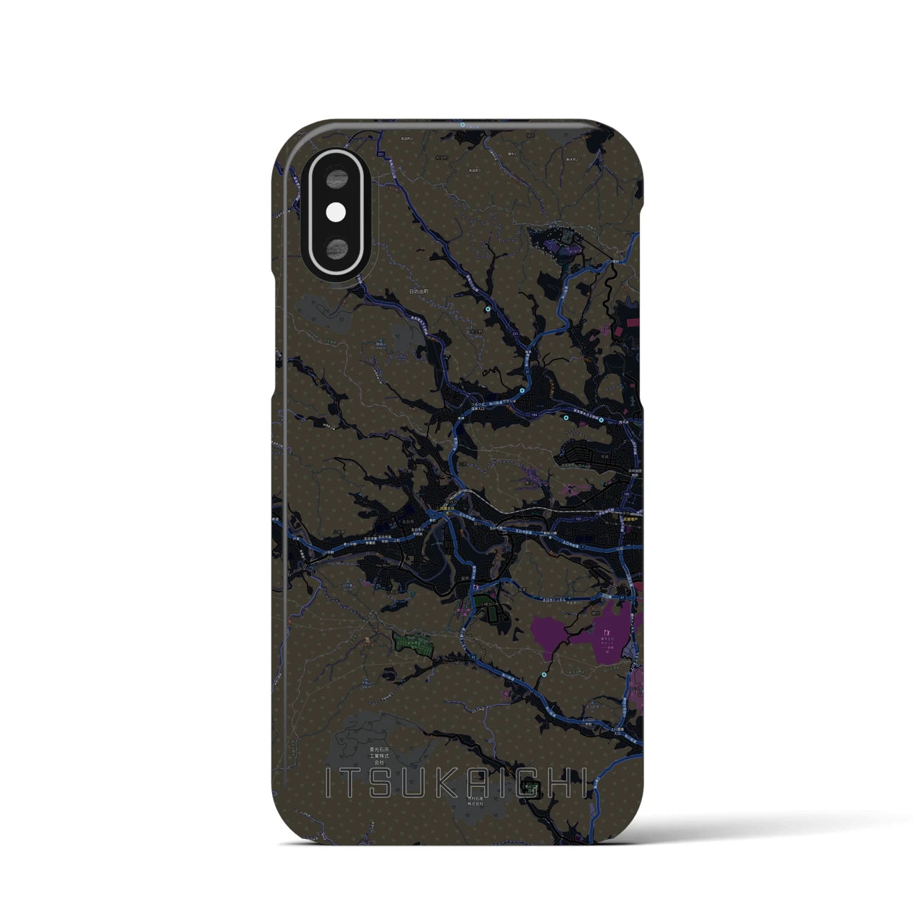 【五日市(東京都)】地図柄iPhoneケース(バックカバータイプ)