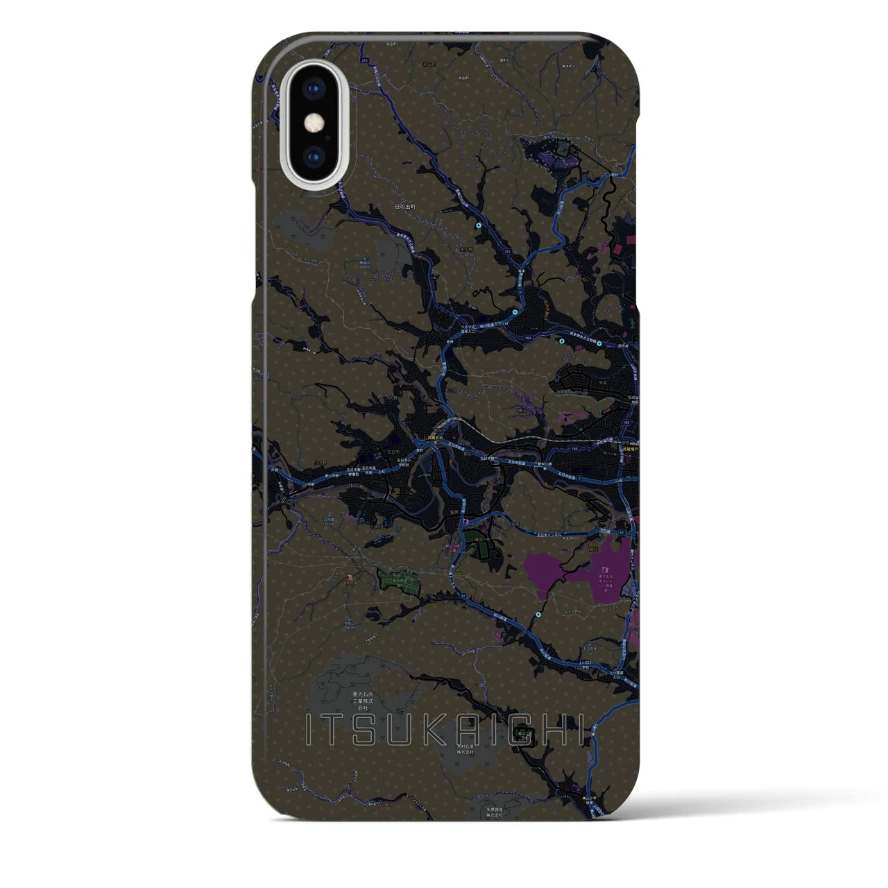 【五日市(東京都)】地図柄iPhoneケース(バックカバータイプ)