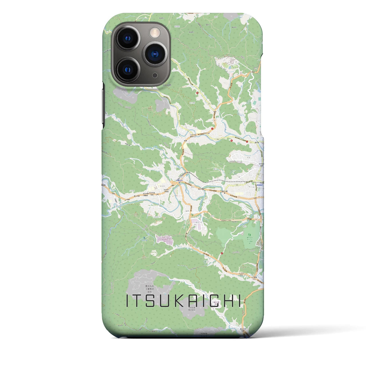 【五日市(東京都)】地図柄iPhoneケース(バックカバータイプ)