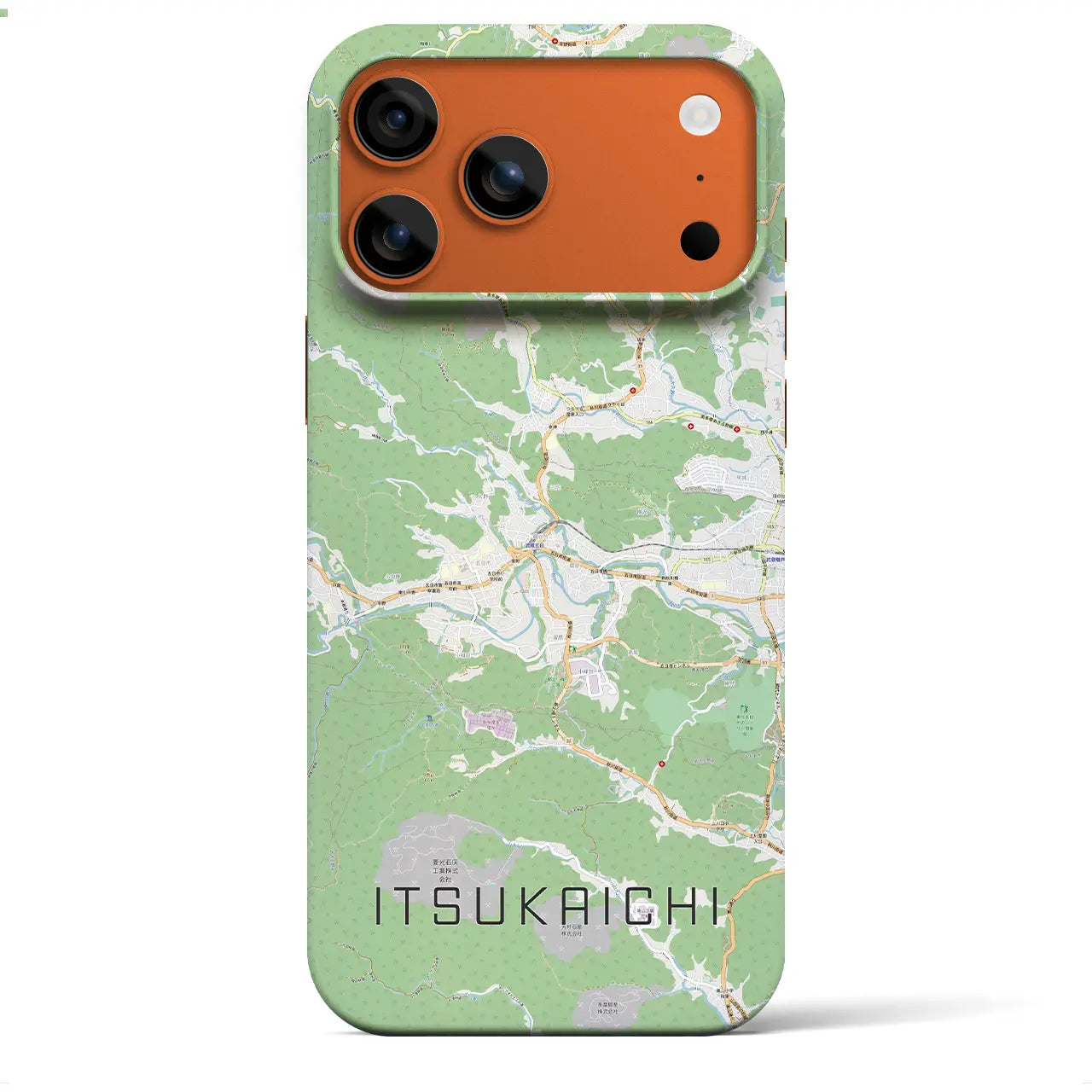 【五日市(東京都)】地図柄iPhoneケース(バックカバータイプ)ブラック・iPhone 17 Pro Max 用