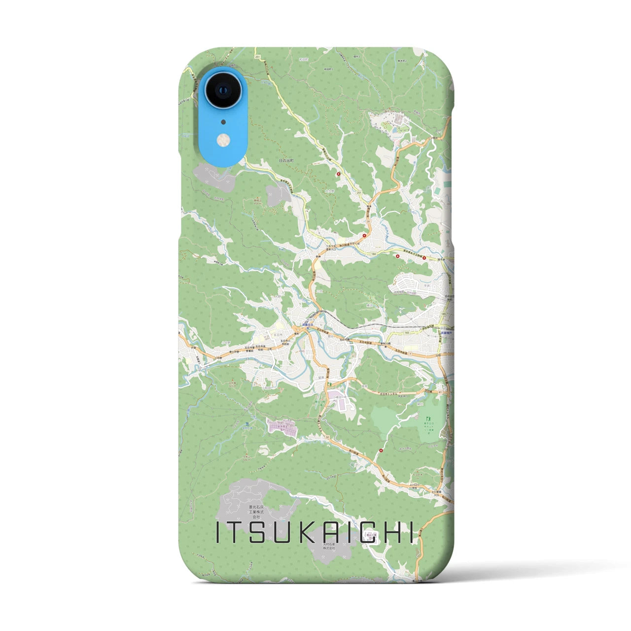 【五日市(東京都)】地図柄iPhoneケース(バックカバータイプ)