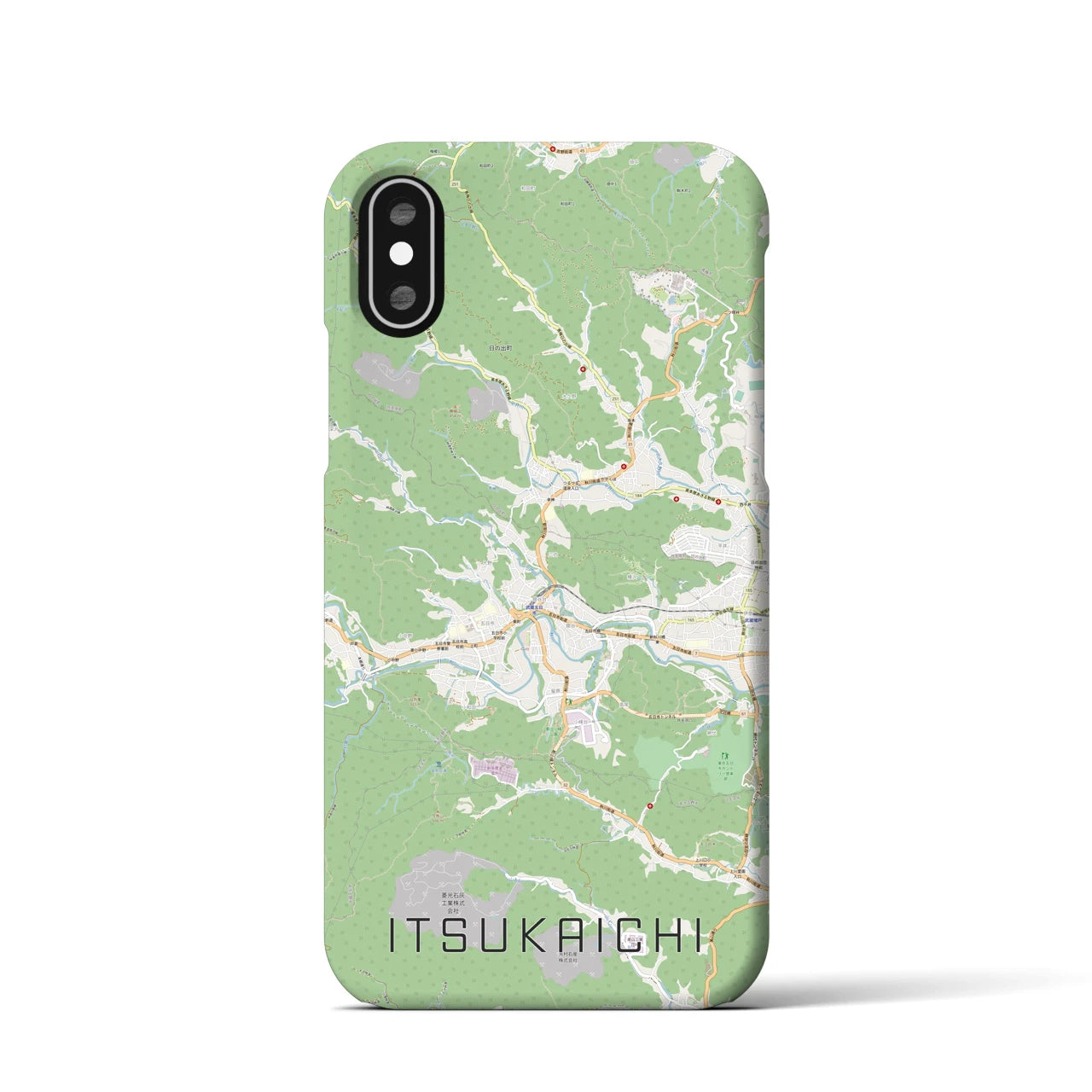 【五日市(東京都)】地図柄iPhoneケース(バックカバータイプ)