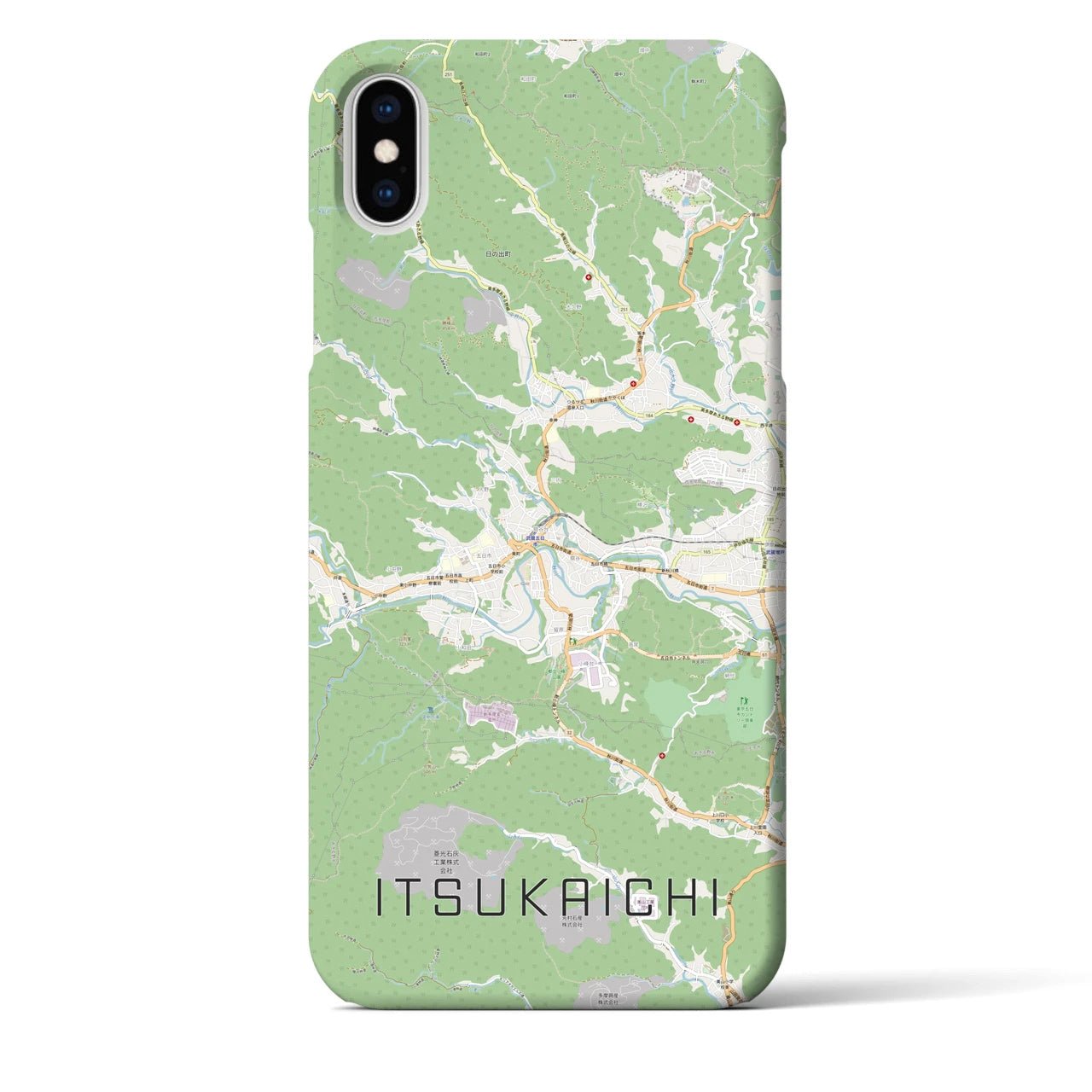 【五日市(東京都)】地図柄iPhoneケース(バックカバータイプ)