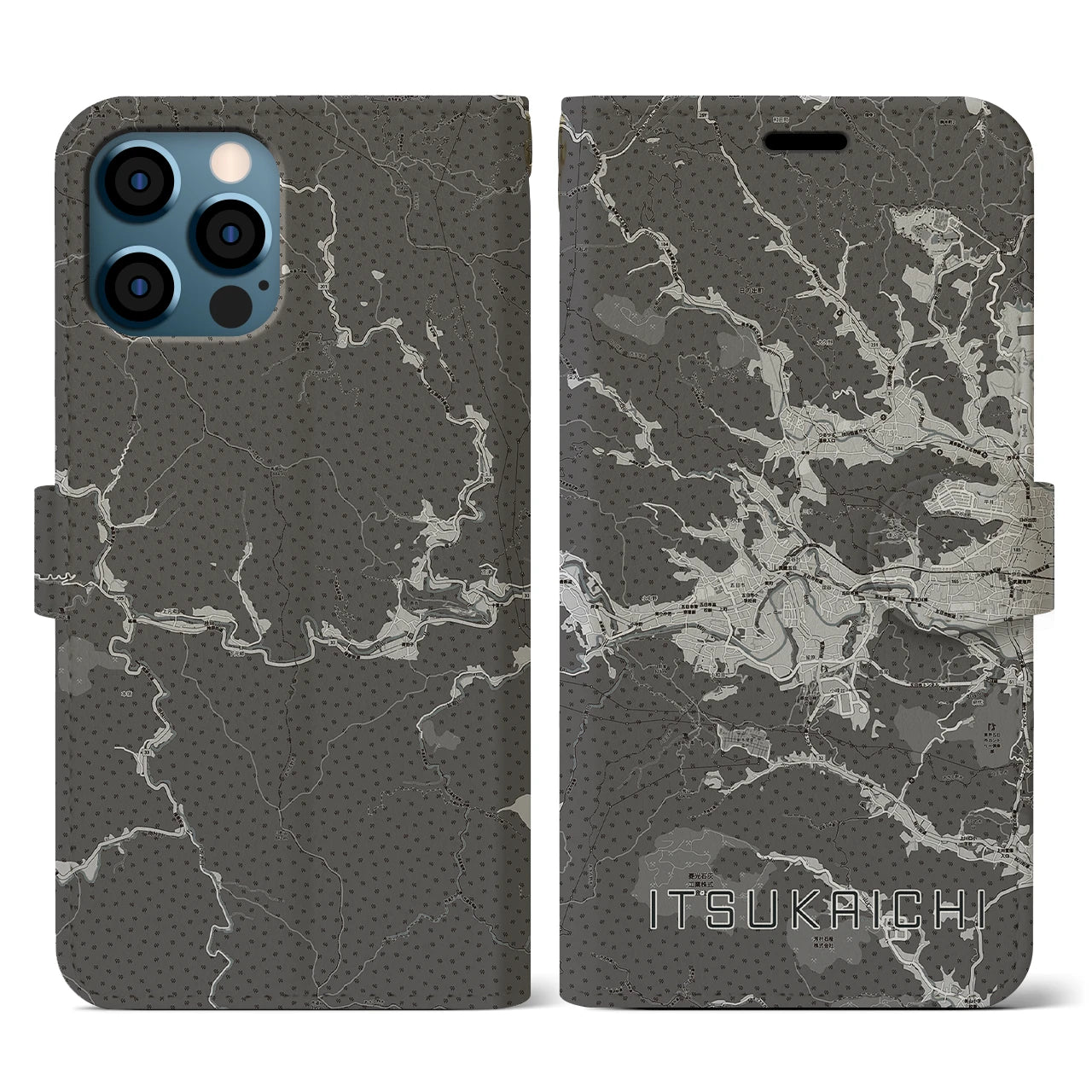 【五日市(東京都)】地図柄iPhoneケース(手帳タイプ)