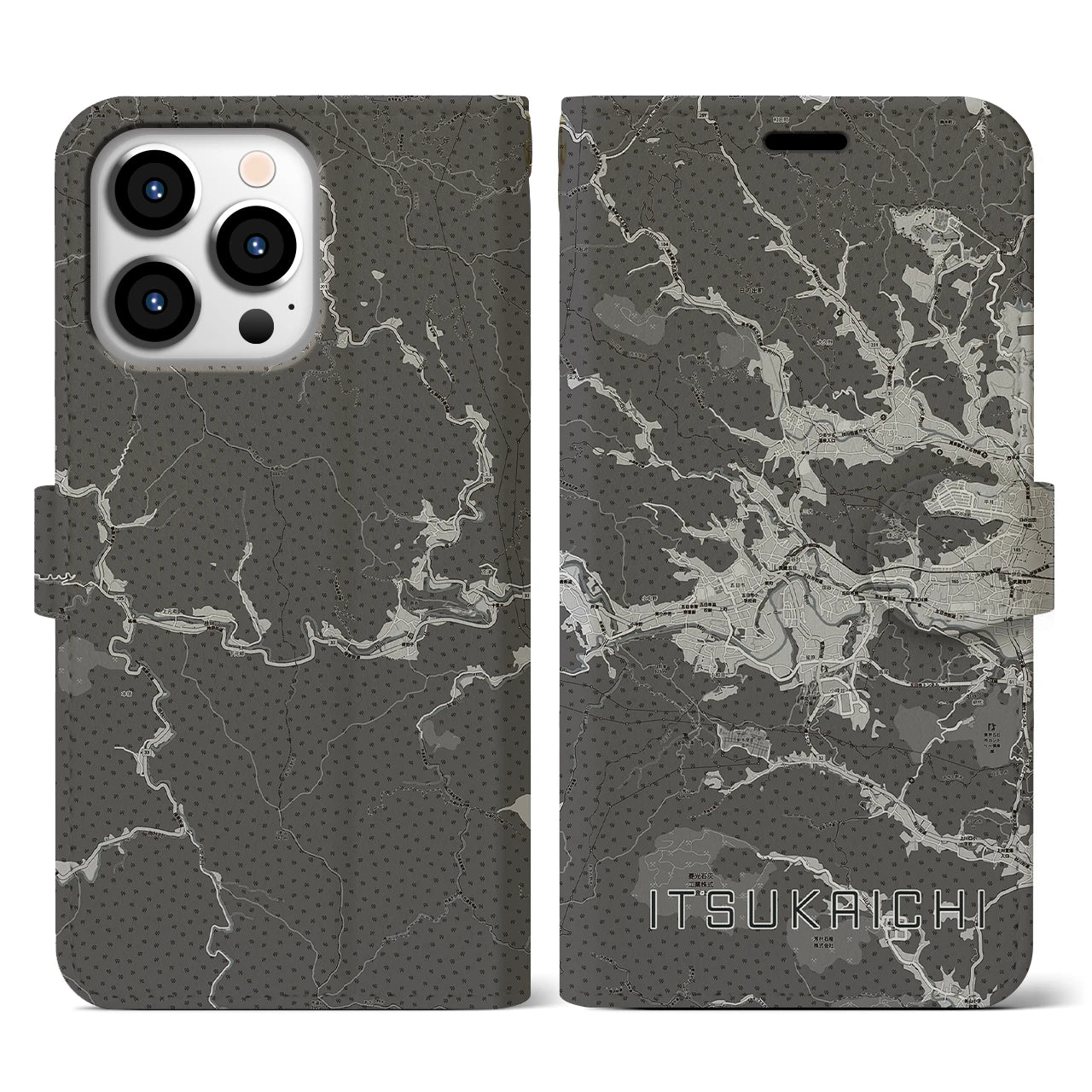 【五日市(東京都)】地図柄iPhoneケース(手帳タイプ)