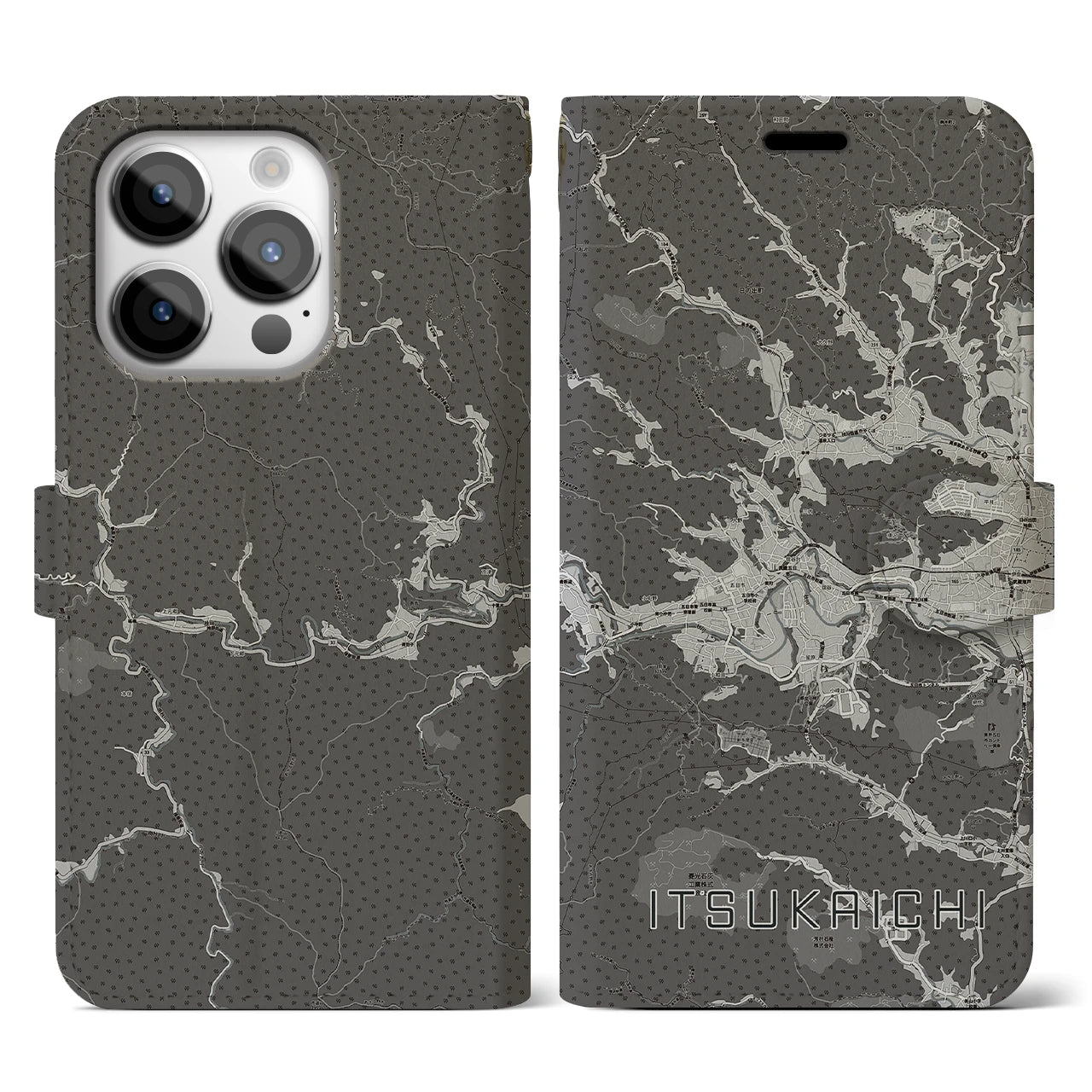 【五日市(東京都)】地図柄iPhoneケース(手帳タイプ)