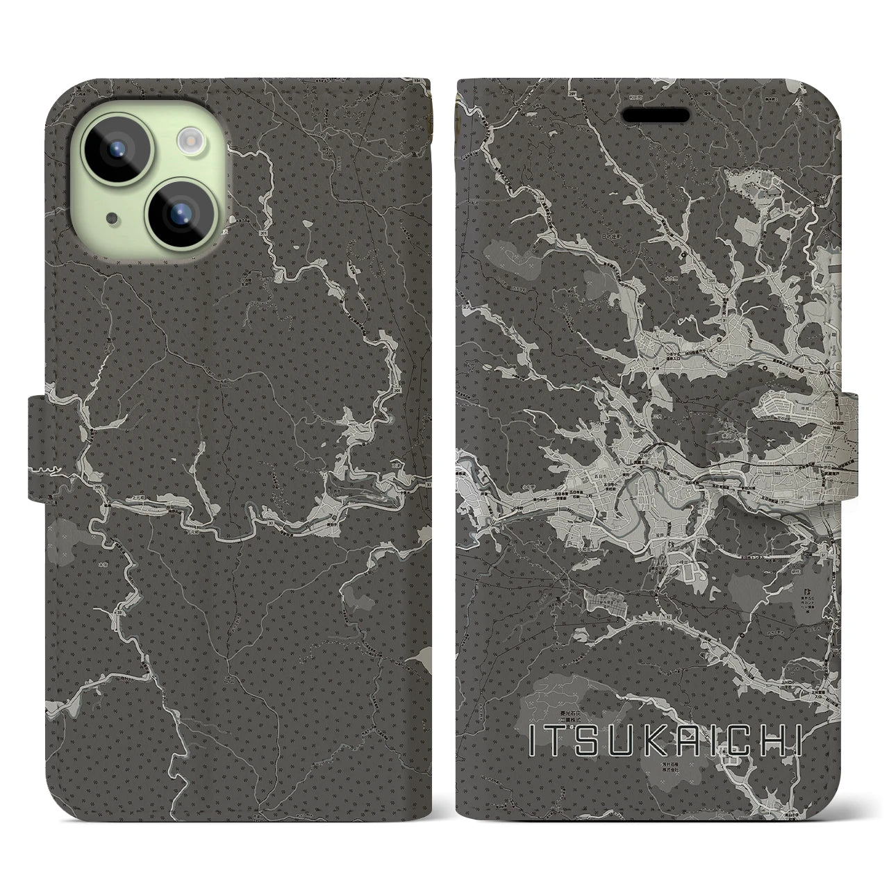 【五日市(東京都)】地図柄iPhoneケース(手帳タイプ)