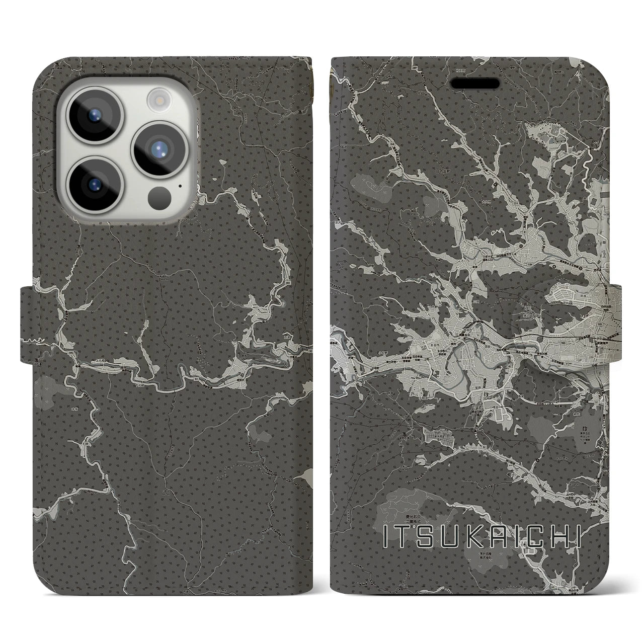 【五日市(東京都)】地図柄iPhoneケース(手帳タイプ)