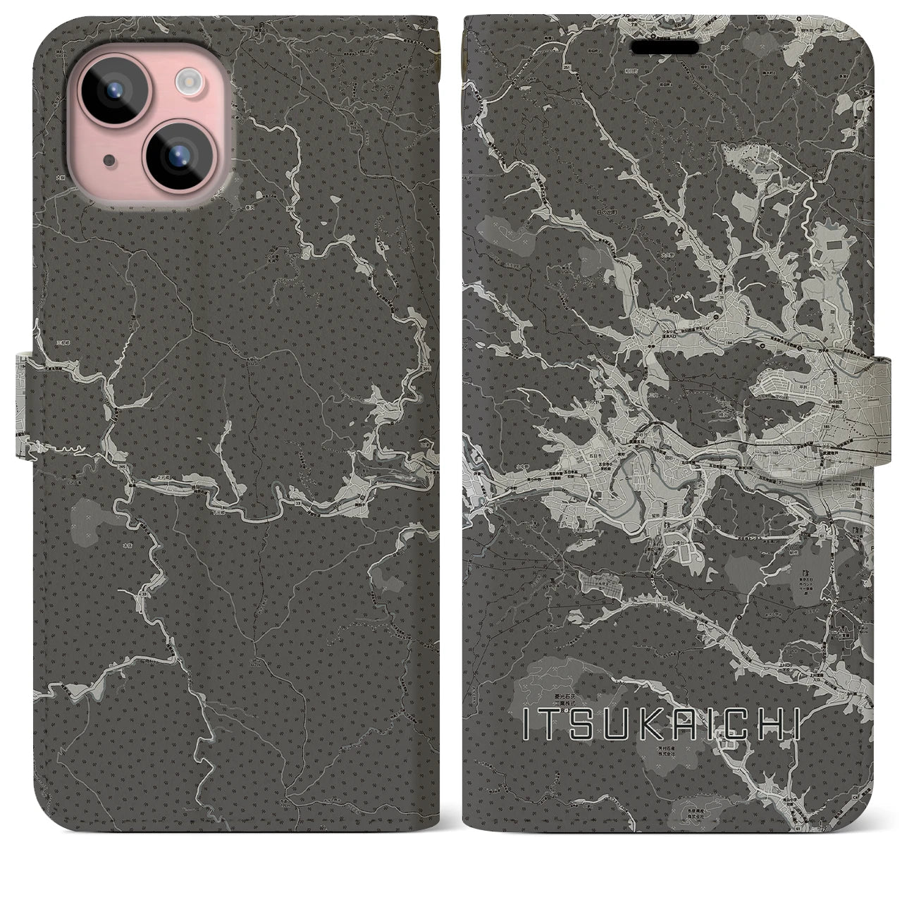 【五日市(東京都)】地図柄iPhoneケース(手帳タイプ)