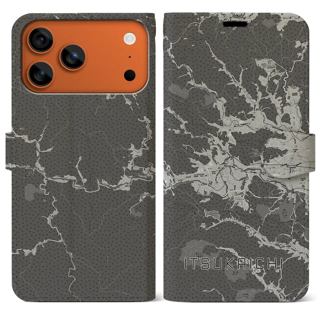 【五日市(東京都)】地図柄iPhoneケース(手帳タイプ)