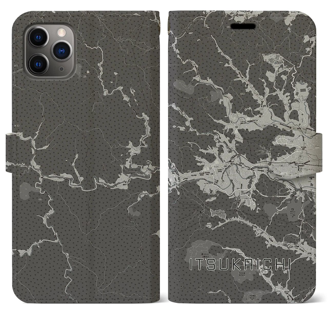 【五日市(東京都)】地図柄iPhoneケース(手帳タイプ)