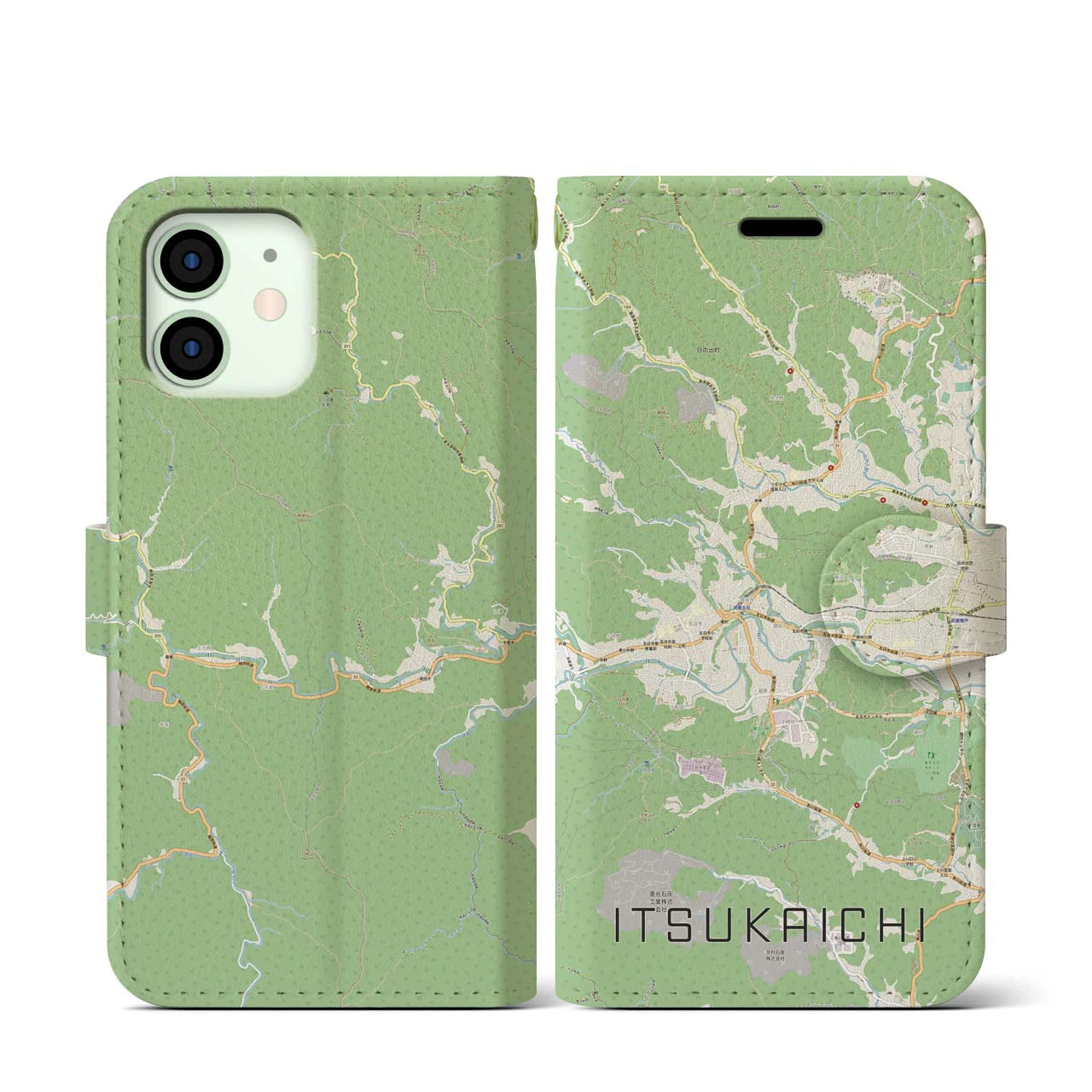 【五日市(東京都)】地図柄iPhoneケース(手帳タイプ)