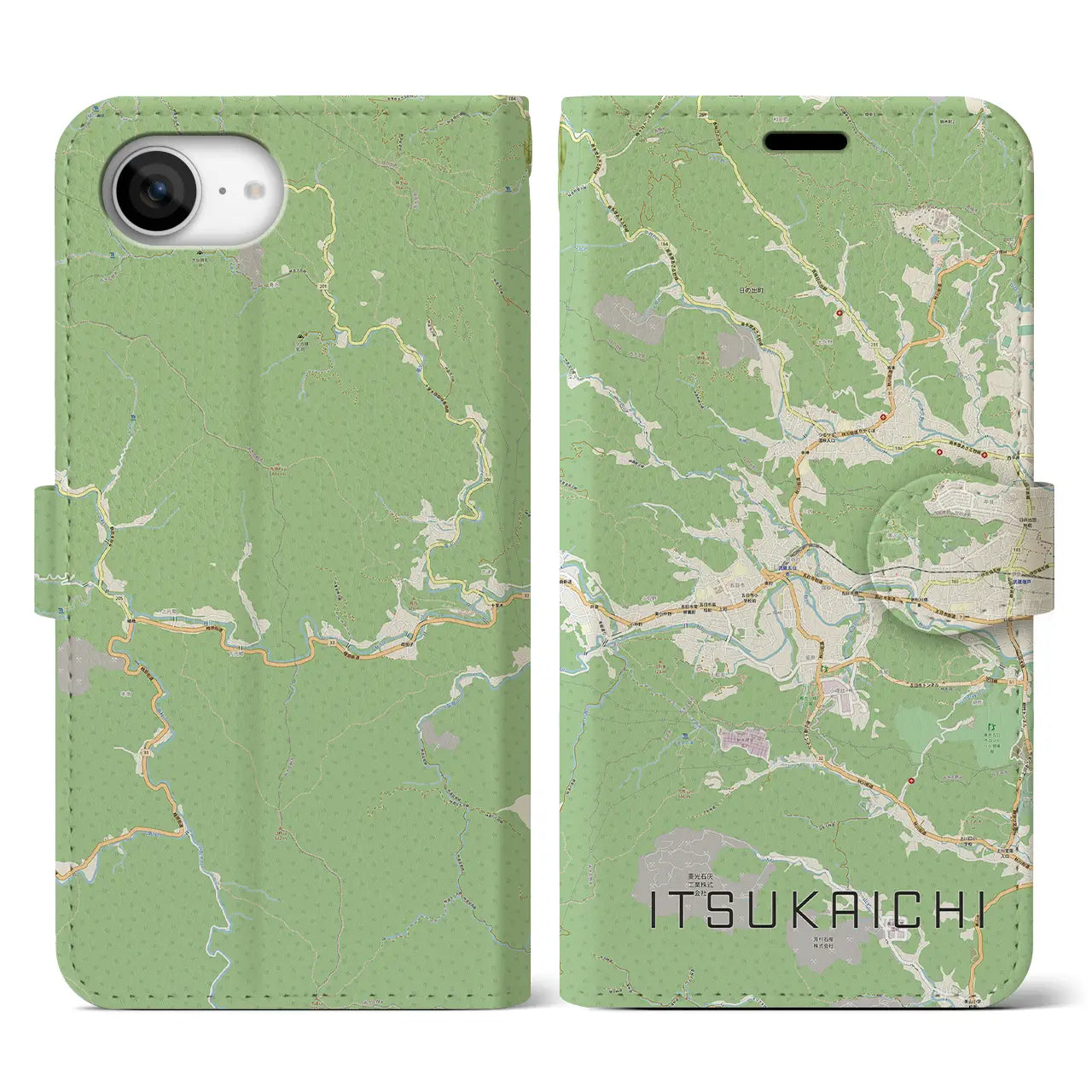 【五日市(東京都)】地図柄iPhoneケース(手帳タイプ)