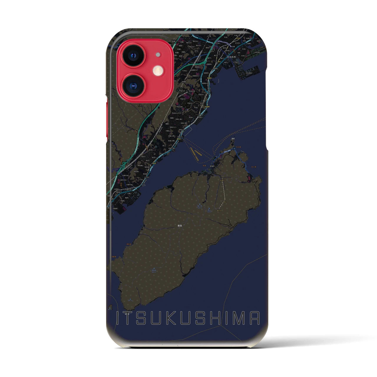 【厳島(広島県)】地図柄iPhoneケース(バックカバータイプ)