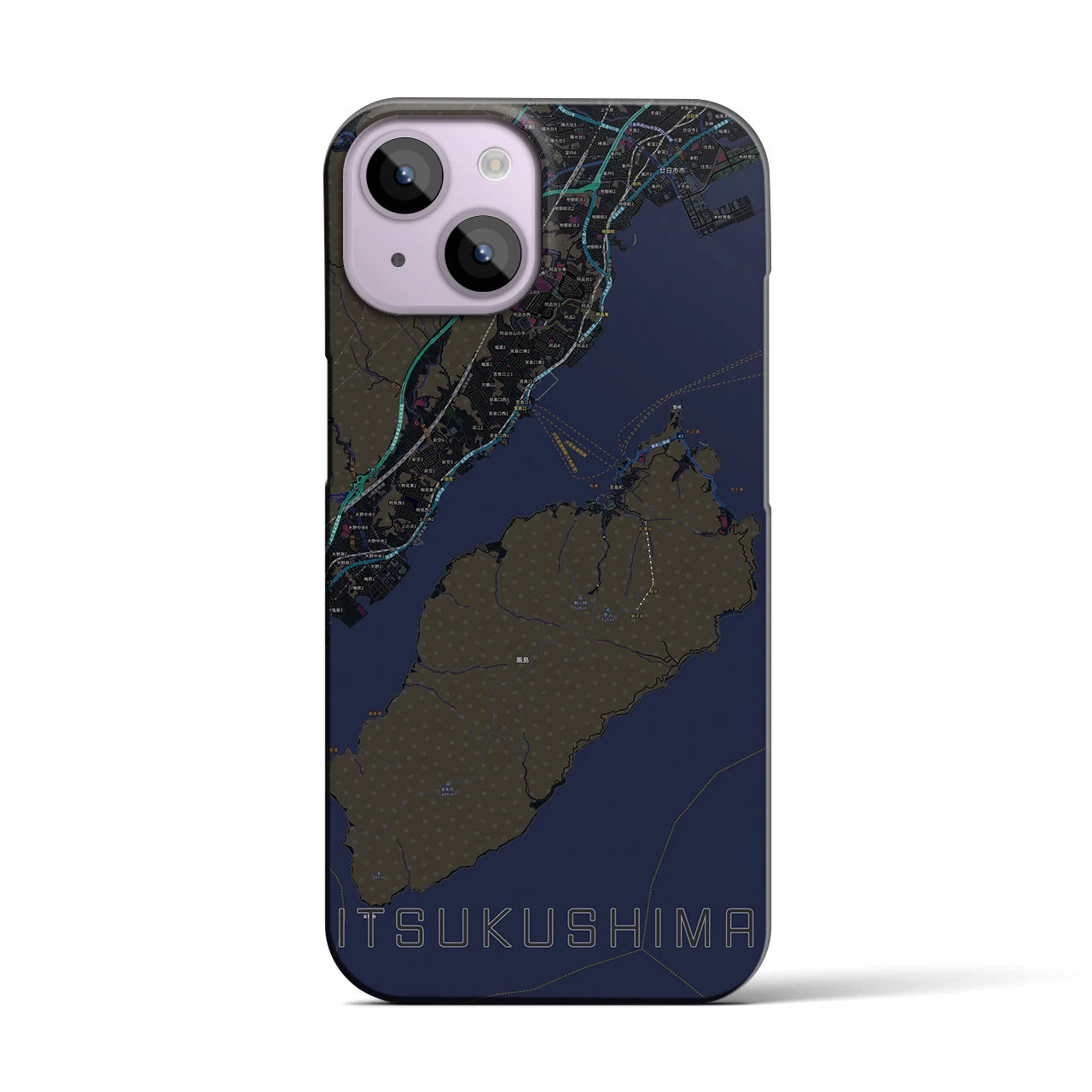 【厳島(広島県)】地図柄iPhoneケース(バックカバータイプ)