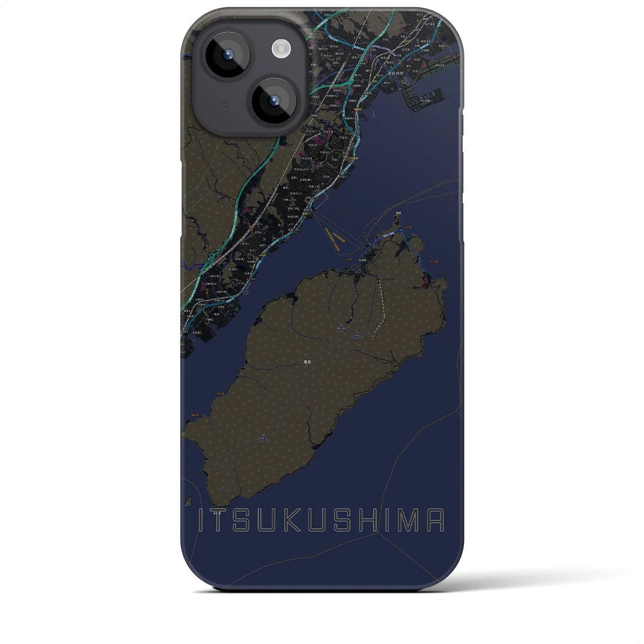 【厳島(広島県)】地図柄iPhoneケース(バックカバータイプ)