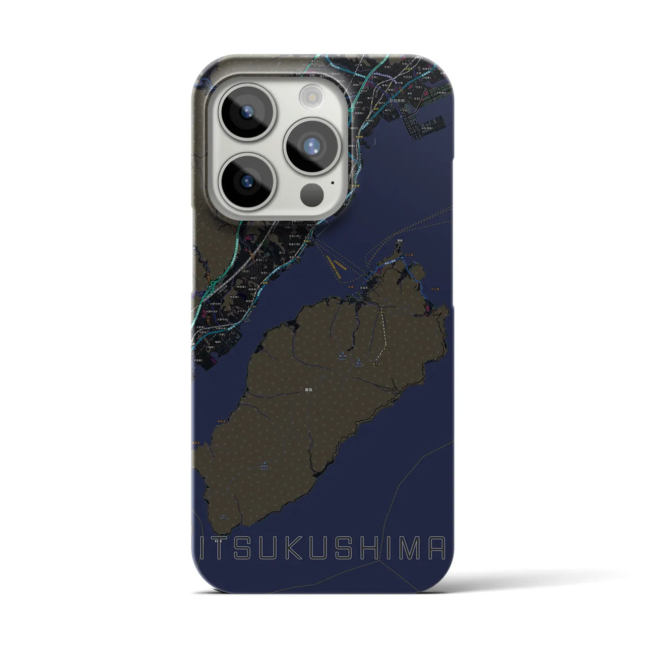 【厳島(広島県)】地図柄iPhoneケース(バックカバータイプ)