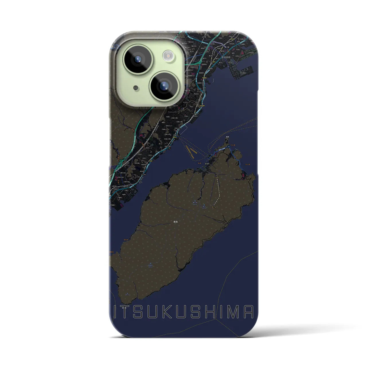 【厳島(広島県)】地図柄iPhoneケース(バックカバータイプ)