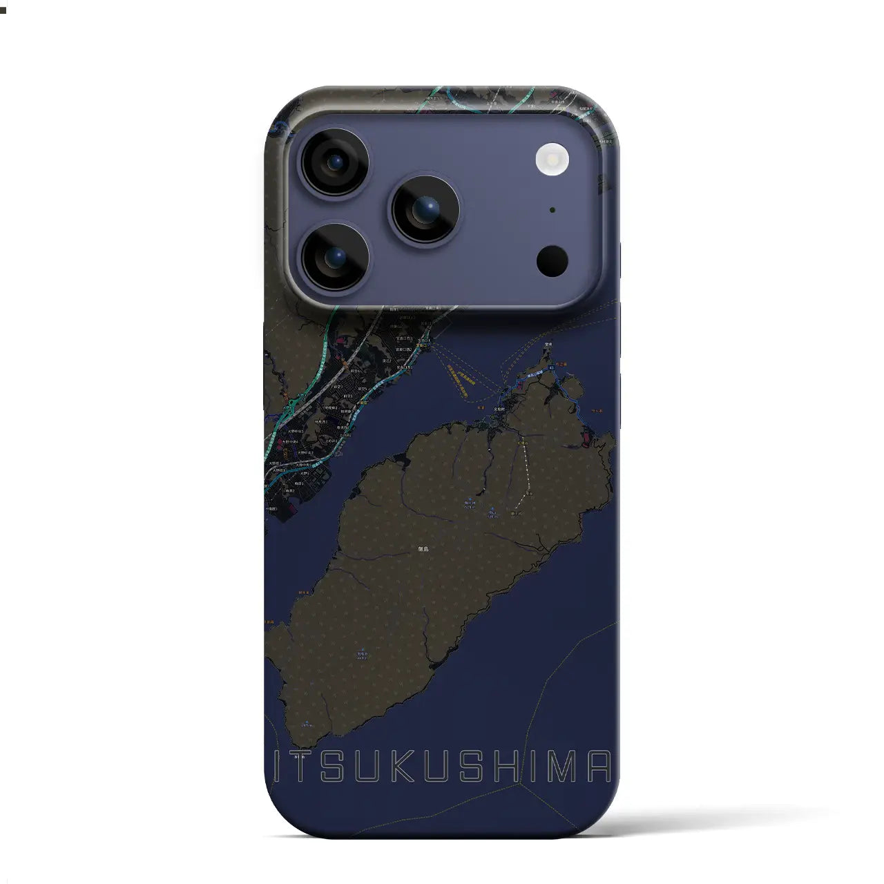 【厳島(広島県)】地図柄iPhoneケース(バックカバータイプ)