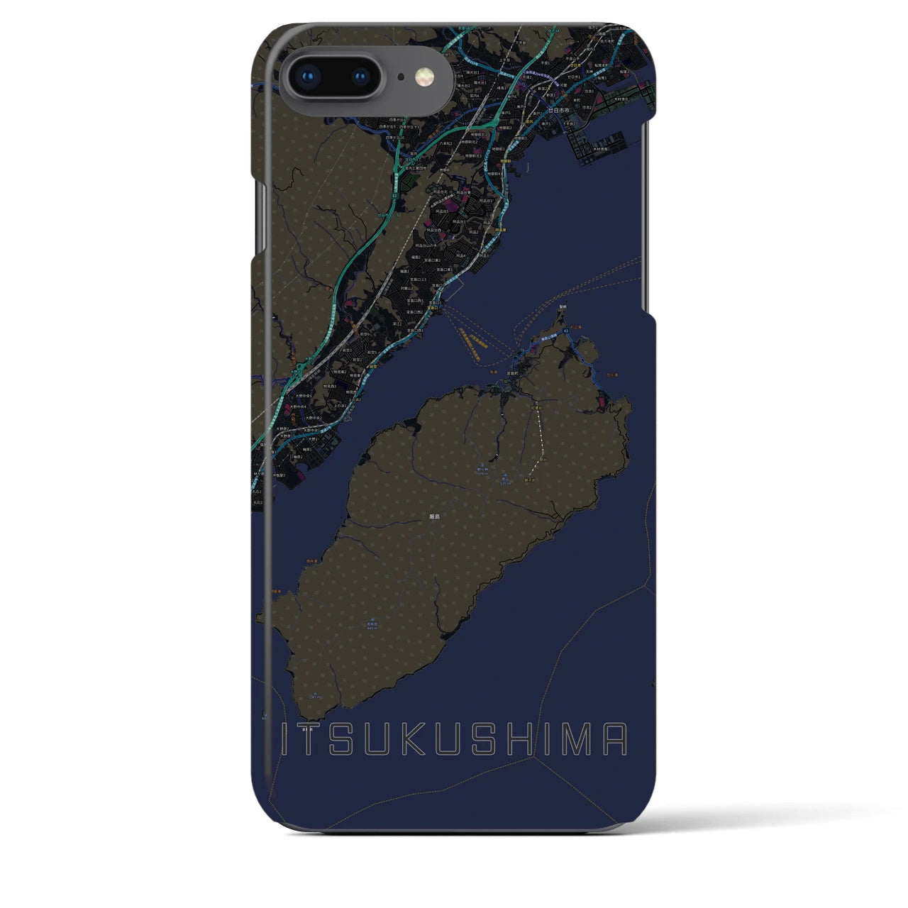 【厳島(広島県)】地図柄iPhoneケース(バックカバータイプ)