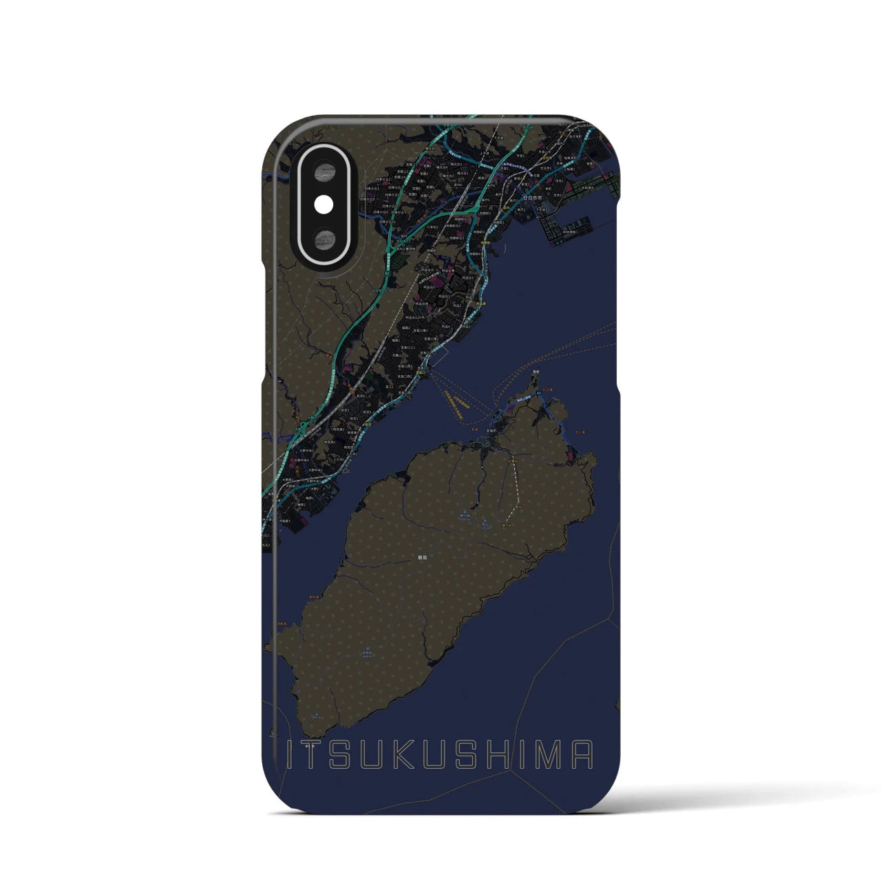 【厳島(広島県)】地図柄iPhoneケース(バックカバータイプ)