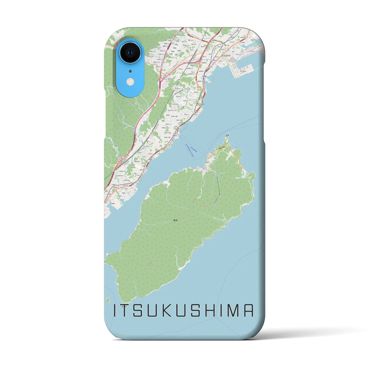 【厳島(広島県)】地図柄iPhoneケース(バックカバータイプ)