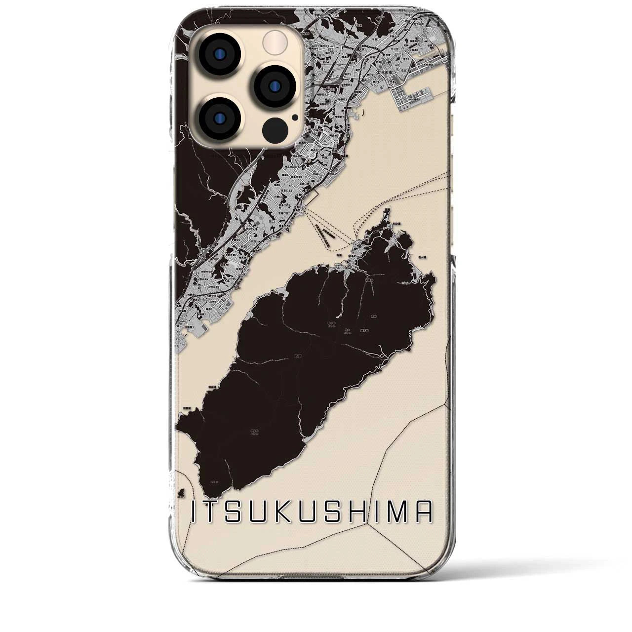 【厳島(広島県)】地図柄iPhoneケース(クリアタイプ)