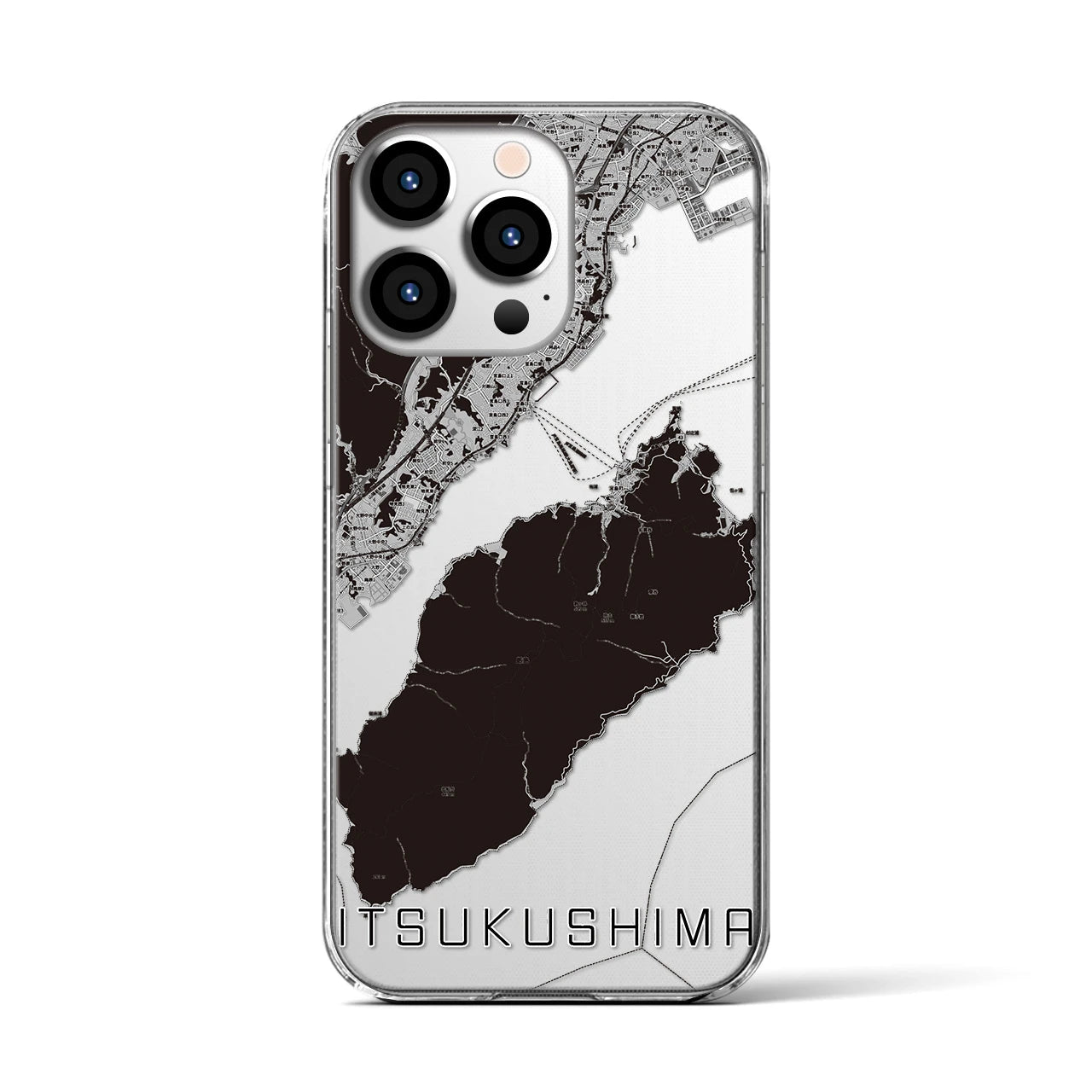 【厳島(広島県)】地図柄iPhoneケース(クリアタイプ)