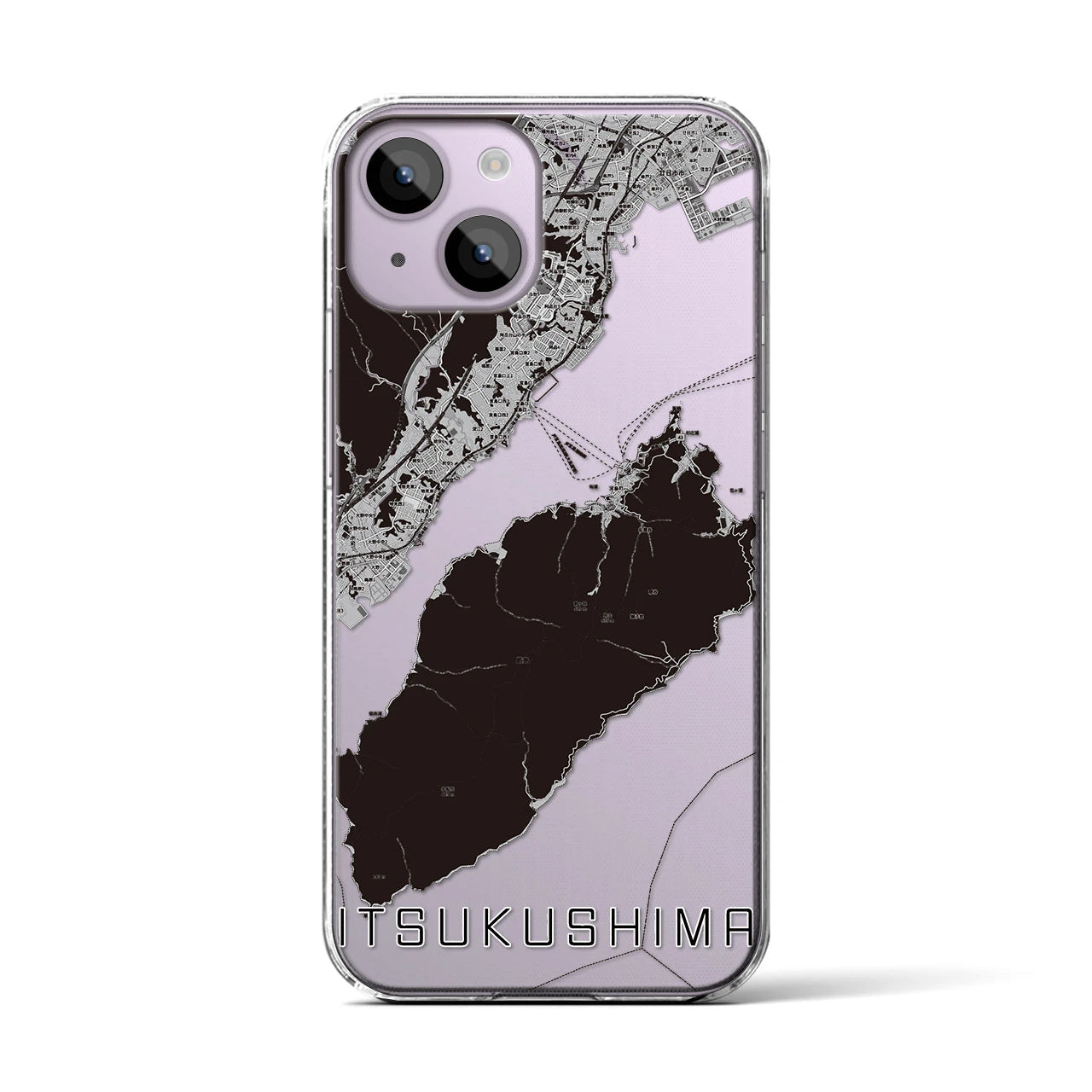 【厳島(広島県)】地図柄iPhoneケース(クリアタイプ)