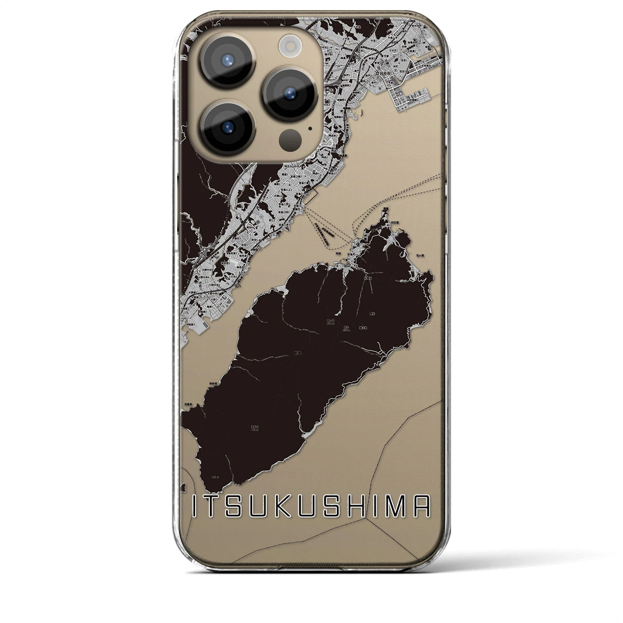 【厳島(広島県)】地図柄iPhoneケース(クリアタイプ)