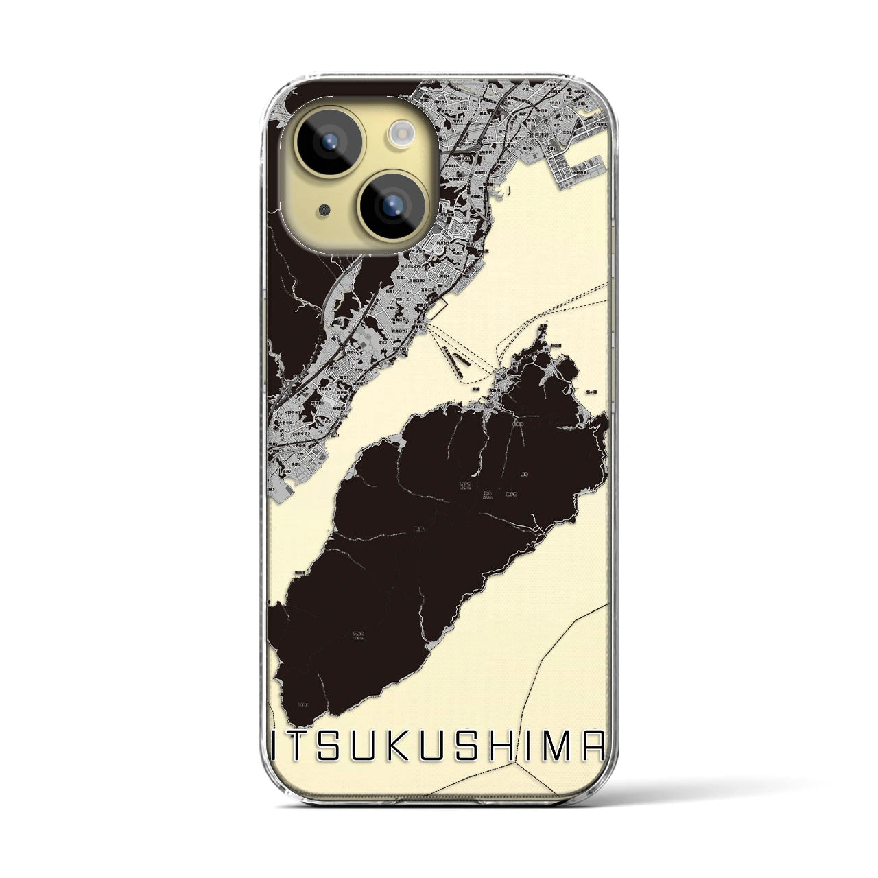 【厳島(広島県)】地図柄iPhoneケース(クリアタイプ)