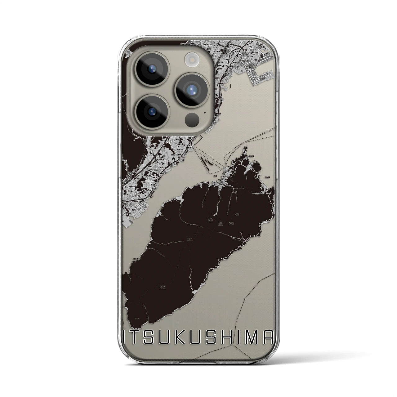 【厳島(広島県)】地図柄iPhoneケース(クリアタイプ)