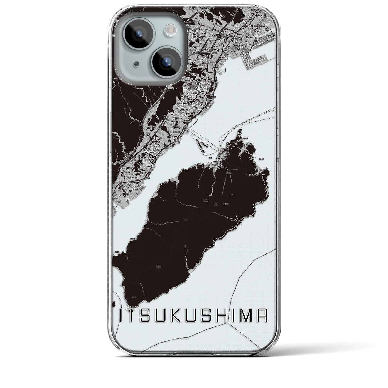 【厳島(広島県)】地図柄iPhoneケース(クリアタイプ)