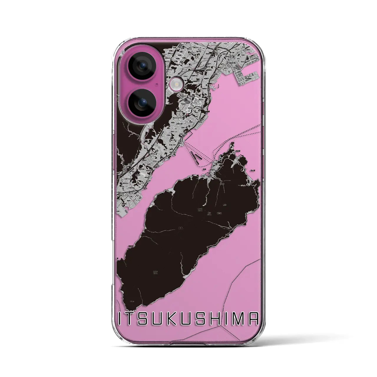 【厳島(広島県)】地図柄iPhoneケース(クリアタイプ)