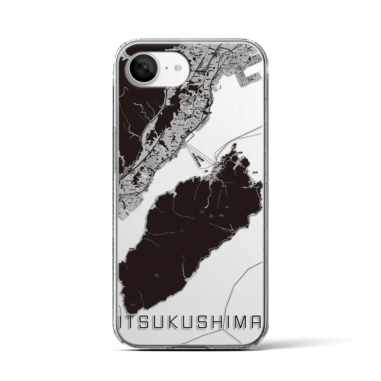 【厳島(広島県)】地図柄iPhoneケース(クリアタイプ)