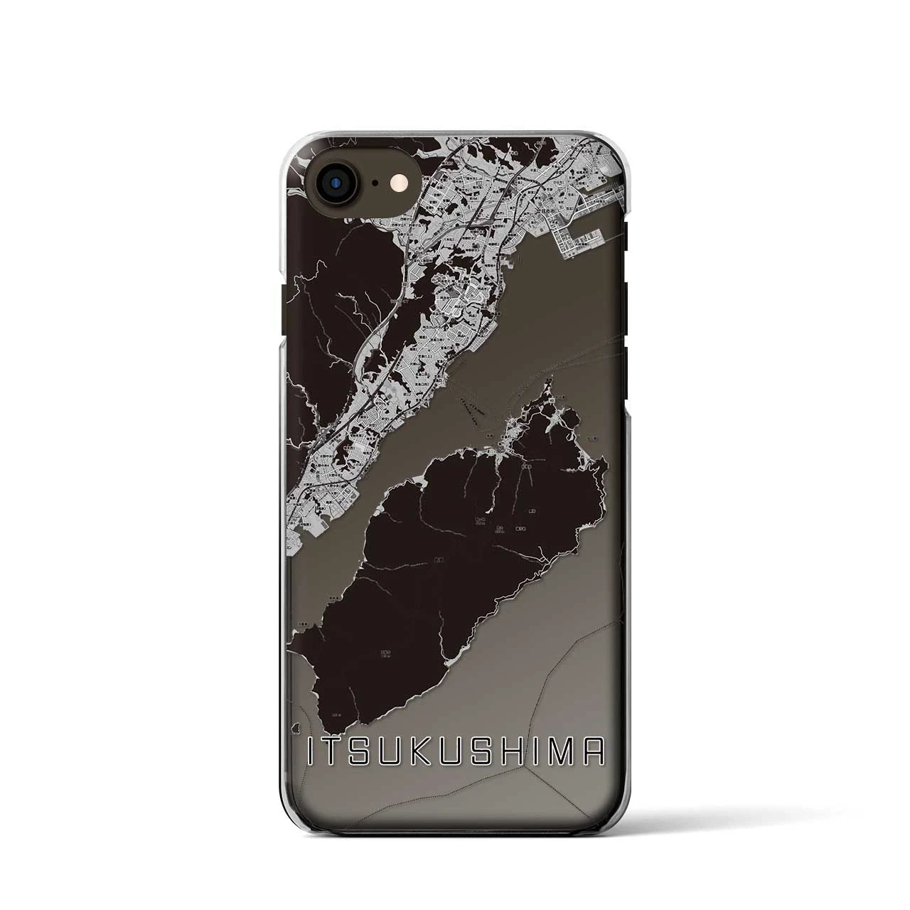 【厳島(広島県)】地図柄iPhoneケース(クリアタイプ)