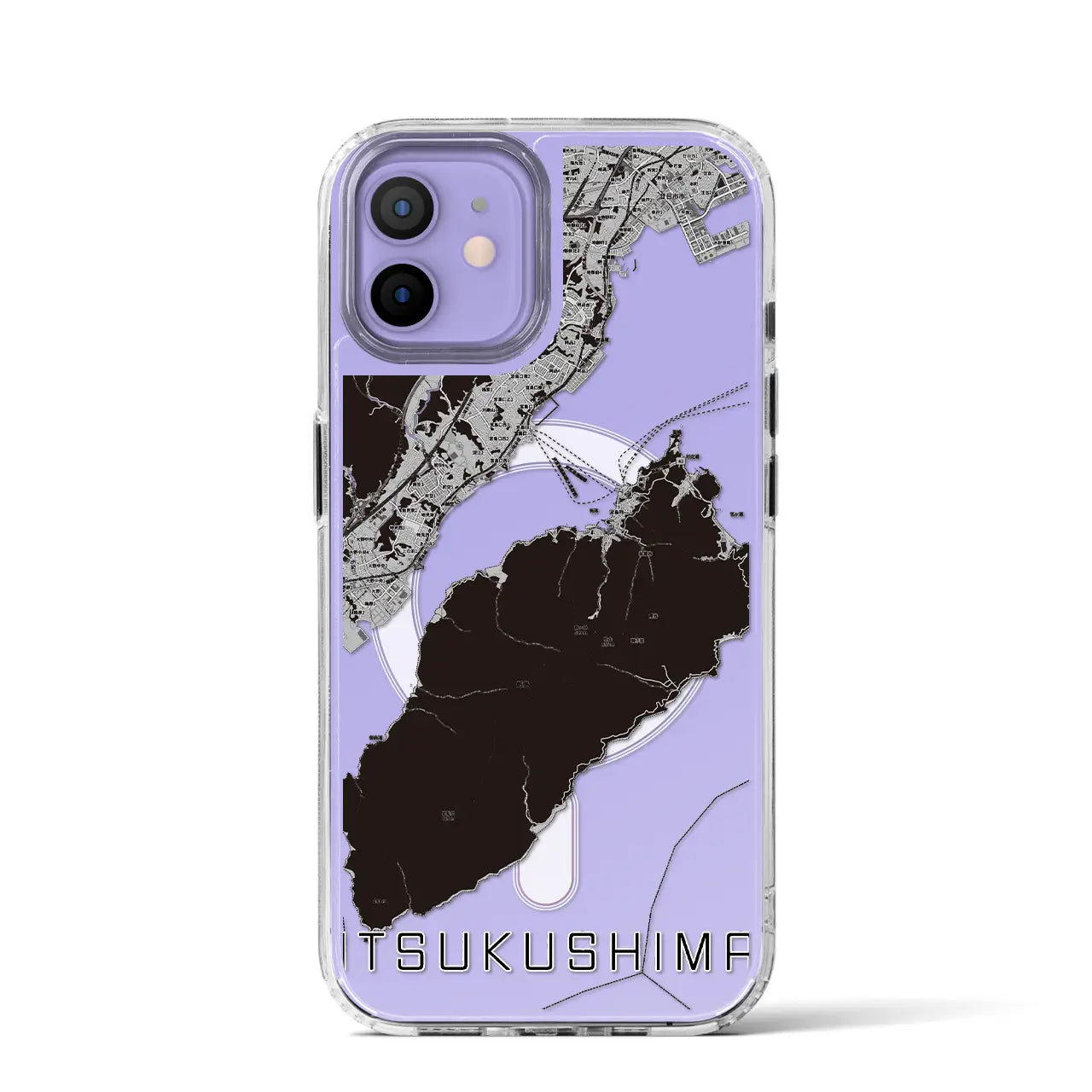 【厳島(広島県)】地図柄iPhoneケース(MagSafeタイプ)