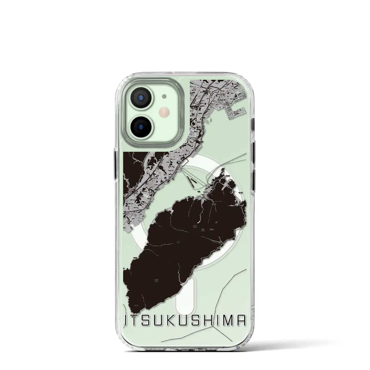 【厳島(広島県)】地図柄iPhoneケース(MagSafeタイプ)