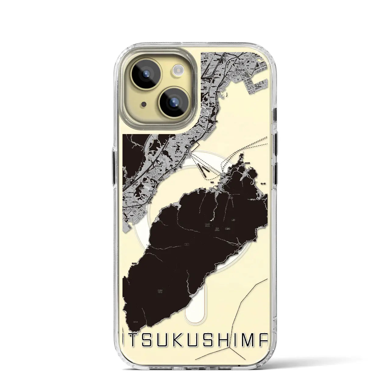 【厳島(広島県)】地図柄iPhoneケース(MagSafeタイプ)