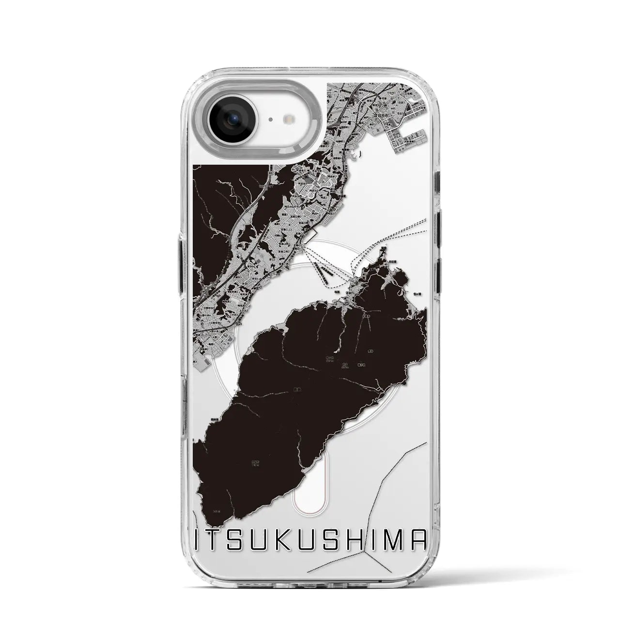【厳島(広島県)】地図柄iPhoneケース(MagSafeタイプ)