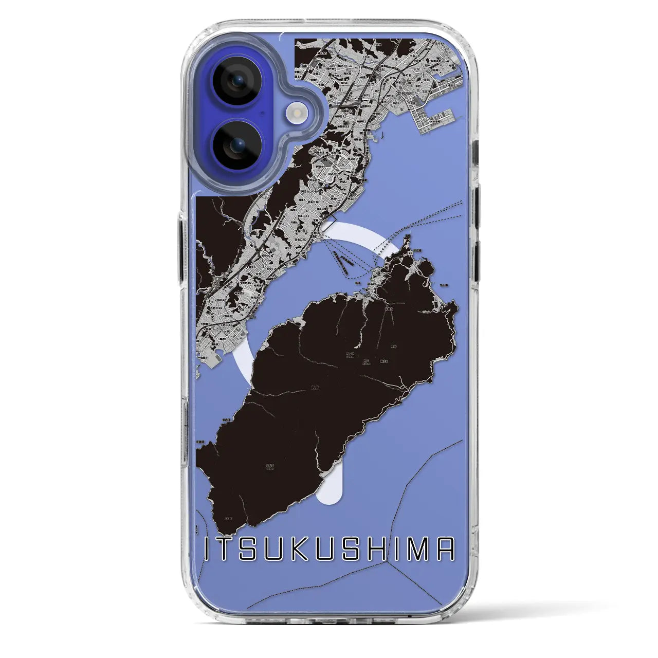 【厳島(広島県)】地図柄iPhoneケース(MagSafeタイプ)