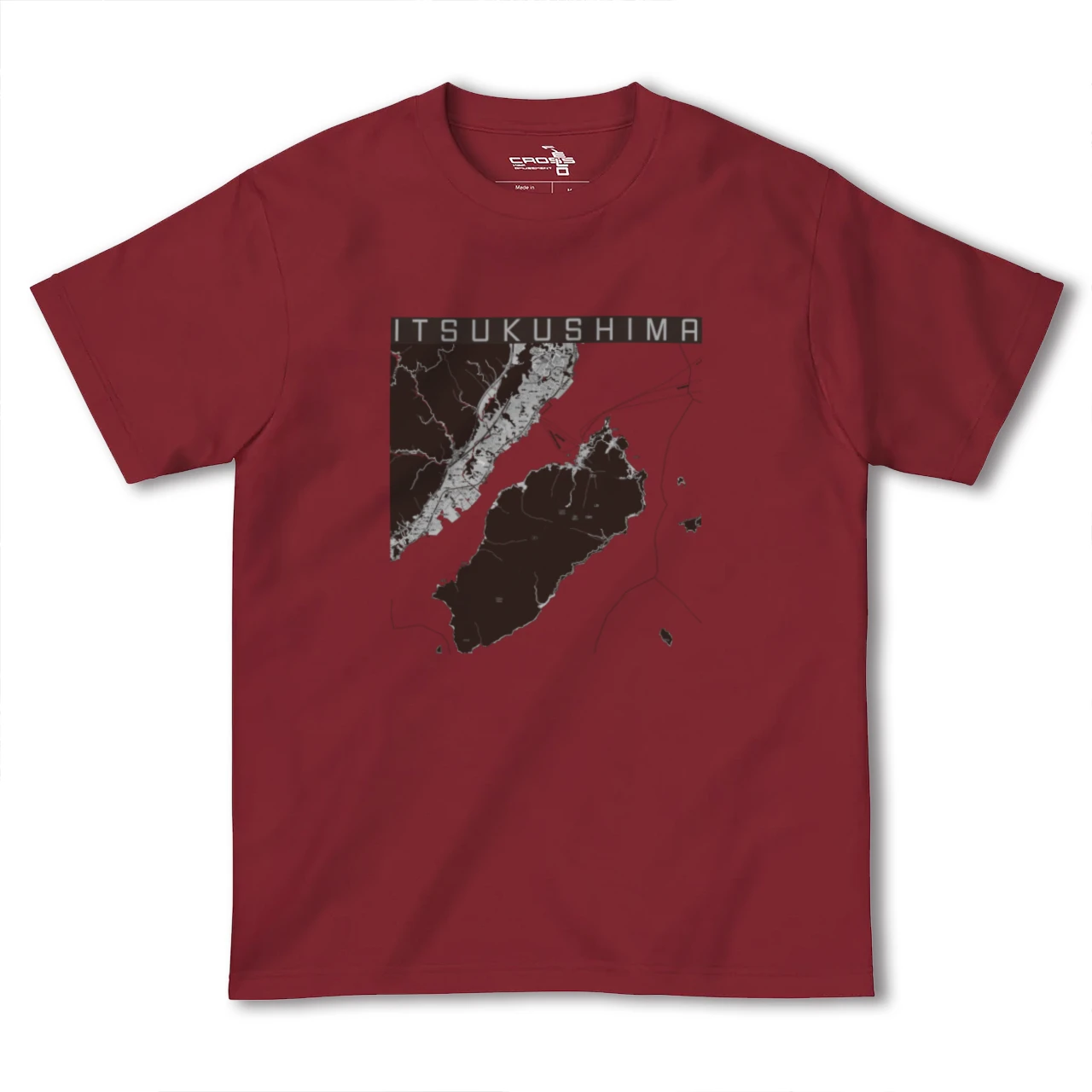 【厳島(広島県)】地図柄ヘビーウェイトTシャツ