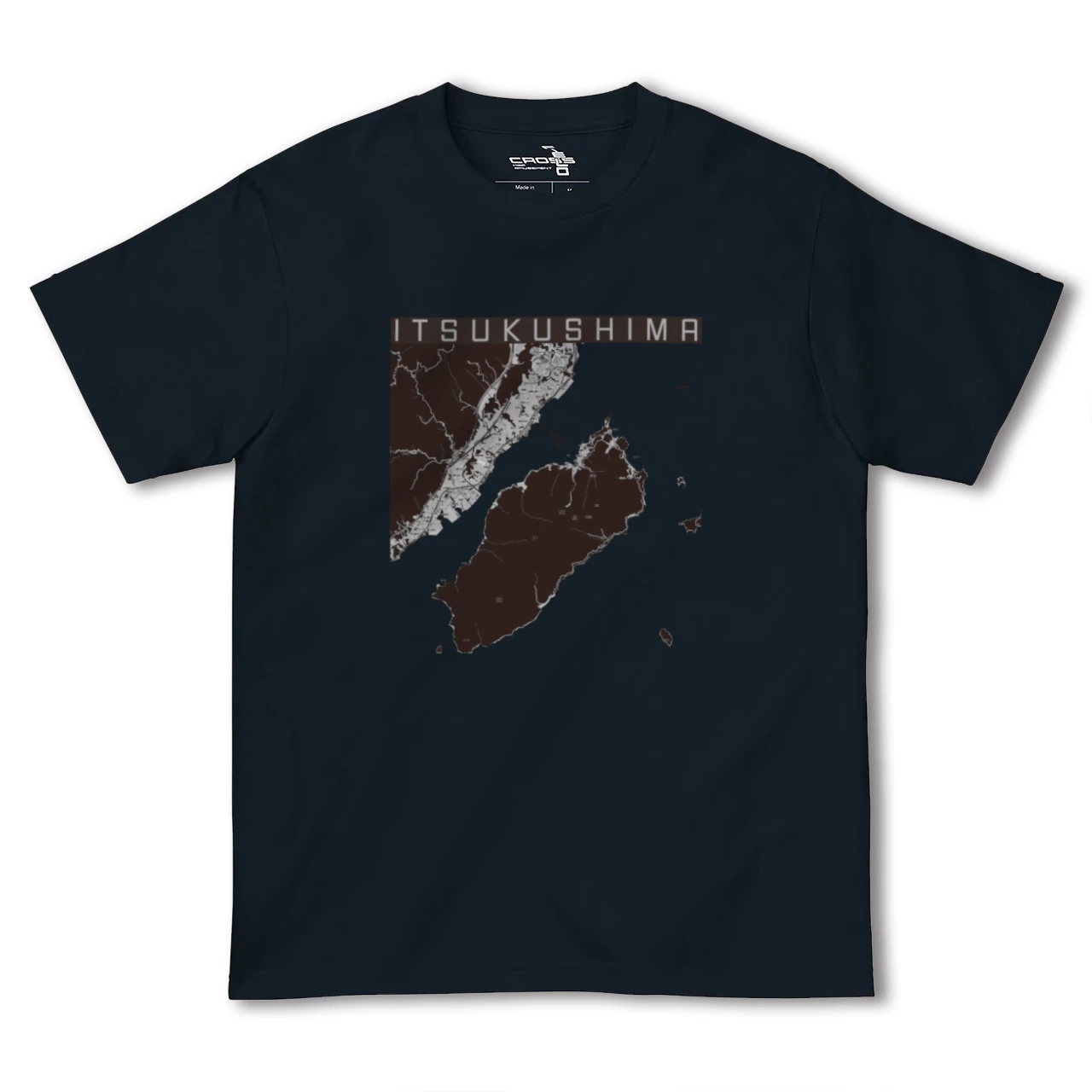 【厳島(広島県)】地図柄ヘビーウェイトTシャツ