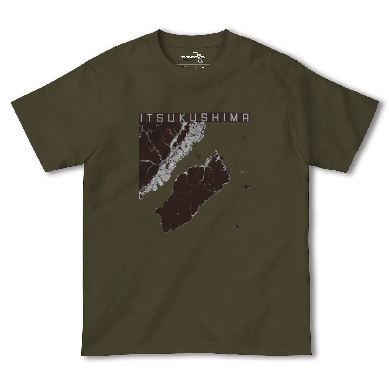 【厳島(広島県)】地図柄ヘビーウェイトTシャツ