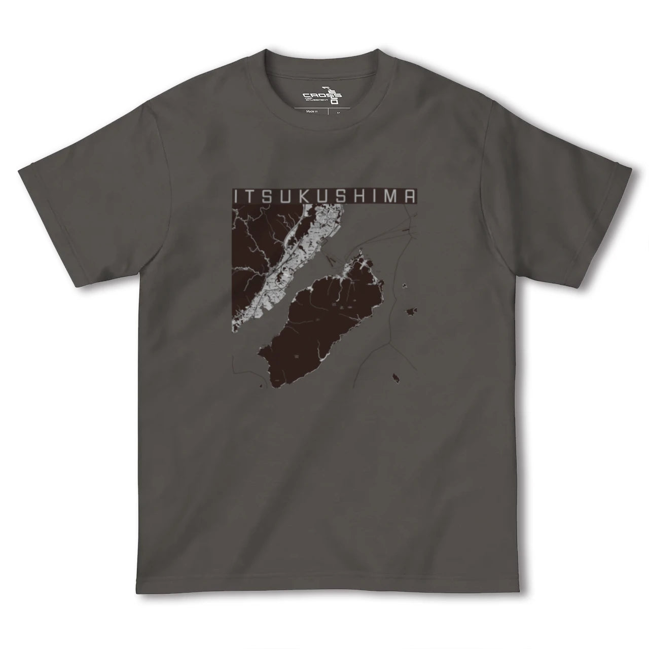 【厳島(広島県)】地図柄ヘビーウェイトTシャツ