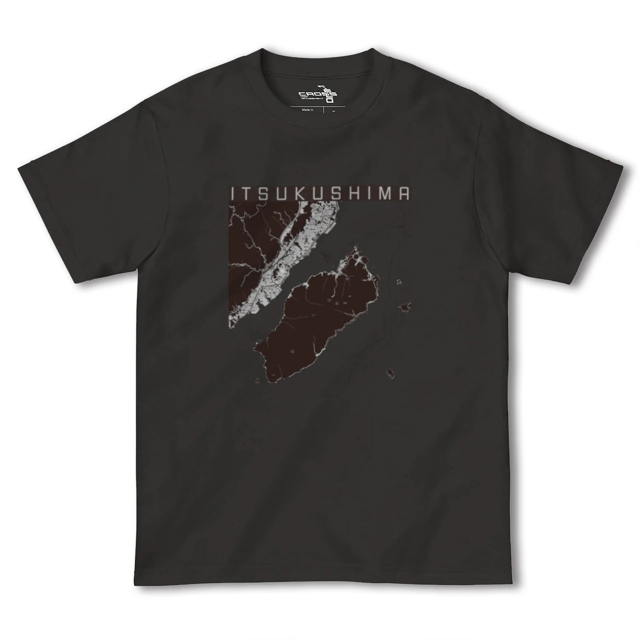 【厳島(広島県)】地図柄ヘビーウェイトTシャツ